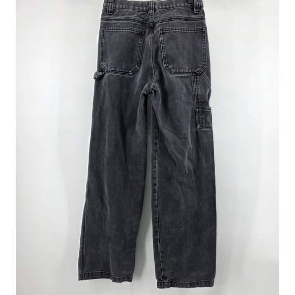 J Galt Jeans Womens Small Black Carpenter Denim Adjustable Waist Faded Y2k 90s - Picture 3 of 16